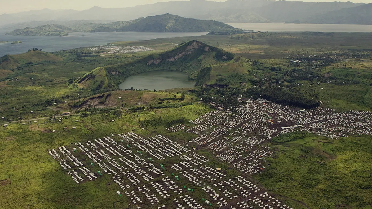 Aerial View of Camps for People Displaced by Conflict